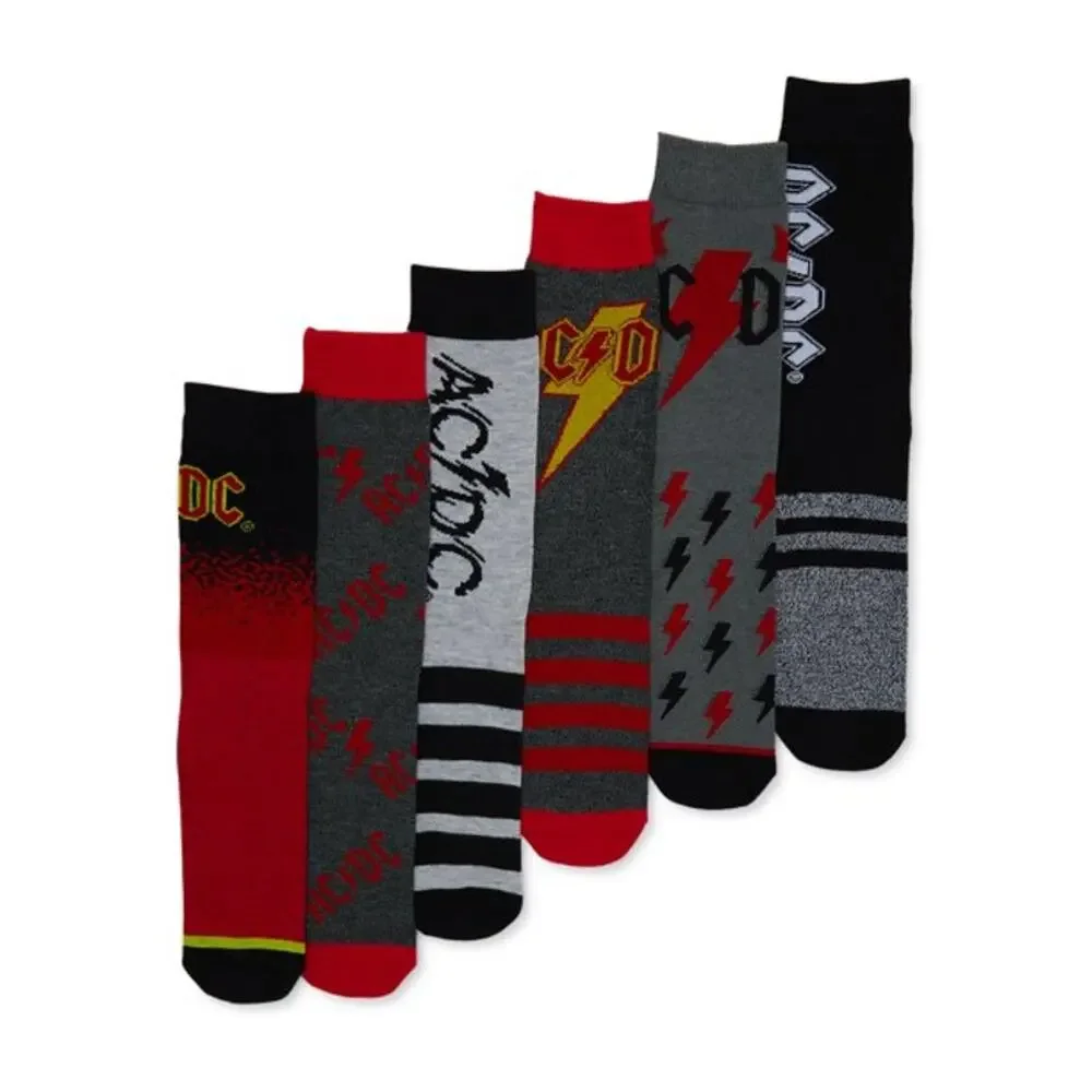 ACDC Casual Crew Socks-6 Pairs